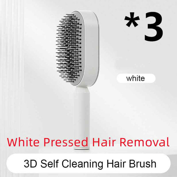 Self-Cleaning Hair Brush For Women One-key Cleaning Hair Loss Airbag Massage Scalp Comb Anti-Static Hairbrush