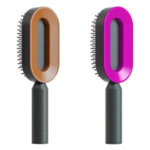 Self-Cleaning Hair Brush For Women One-key Cleaning Hair Loss Airbag Massage Scalp Comb Anti-Static Hairbrush