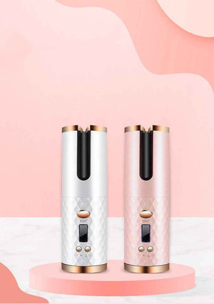 Rechargeable Cordless Hair Curler for Women – Automatic Rechargeable Hair Curling IronAutomatic Hair Curler Women Portable Hair Curling Iron LCD Display Ceramic Curly Rotating Curling Wave Styer