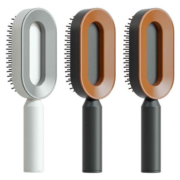 Self-Cleaning Hair Brush For Women One-key Cleaning Hair Loss Airbag Massage Scalp Comb Anti-Static Hairbrush