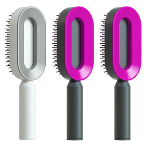Self-Cleaning Hair Brush For Women One-key Cleaning Hair Loss Airbag Massage Scalp Comb Anti-Static Hairbrush
