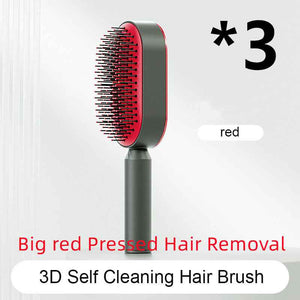 Self-Cleaning Hair Brush For Women One-key Cleaning Hair Loss Airbag Massage Scalp Comb Anti-Static Hairbrush