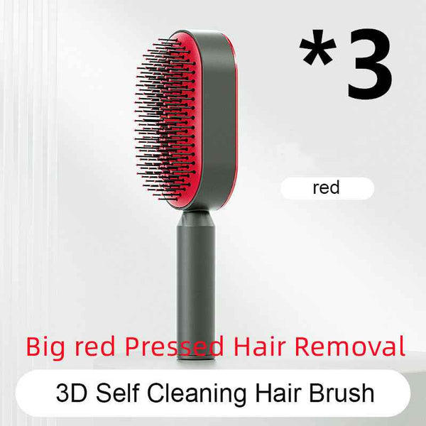 Self-Cleaning Hair Brush For Women One-key Cleaning Hair Loss Airbag Massage Scalp Comb Anti-Static Hairbrush