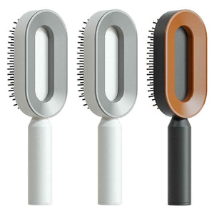 Self-Cleaning Hair Brush For Women One-key Cleaning Hair Loss Airbag Massage Scalp Comb Anti-Static Hairbrush
