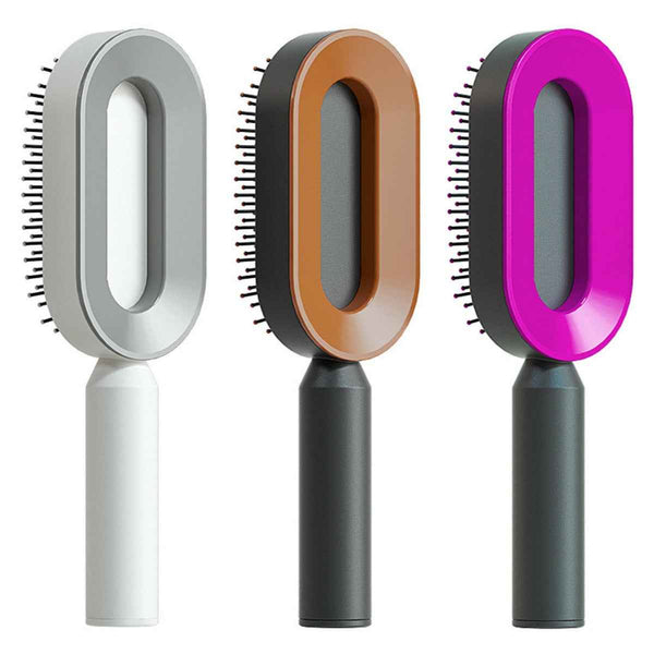 Self-Cleaning Hair Brush For Women One-key Cleaning Hair Loss Airbag Massage Scalp Comb Anti-Static Hairbrush