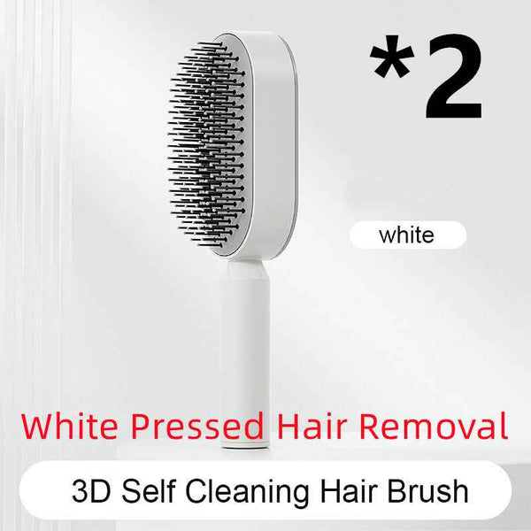 Self-Cleaning Hair Brush For Women One-key Cleaning Hair Loss Airbag Massage Scalp Comb Anti-Static Hairbrush