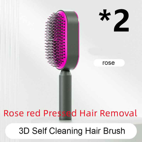 Self-Cleaning Hair Brush For Women One-key Cleaning Hair Loss Airbag Massage Scalp Comb Anti-Static Hairbrush
