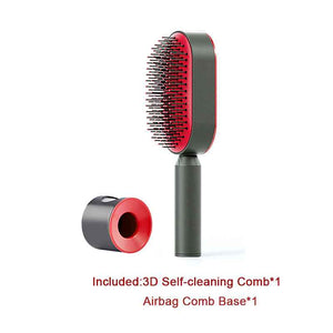 Self-Cleaning Hair Brush For Women One-key Cleaning Hair Loss Airbag Massage Scalp Comb Anti-Static Hairbrush