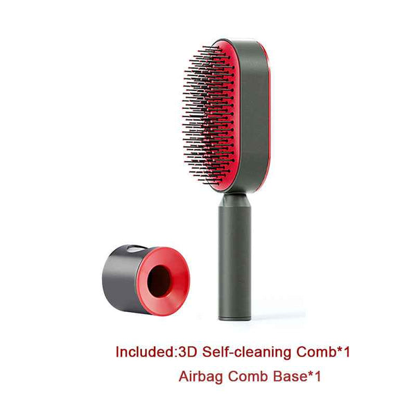 Self-Cleaning Hair Brush For Women One-key Cleaning Hair Loss Airbag Massage Scalp Comb Anti-Static Hairbrush