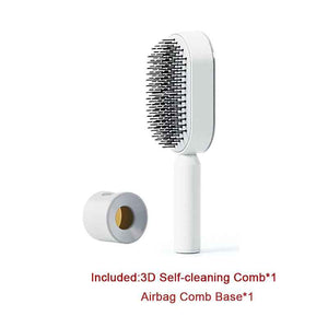 Self-Cleaning Hair Brush For Women One-key Cleaning Hair Loss Airbag Massage Scalp Comb Anti-Static Hairbrush