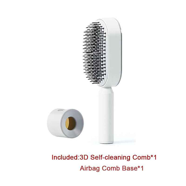 Self-Cleaning Hair Brush For Women One-key Cleaning Hair Loss Airbag Massage Scalp Comb Anti-Static Hairbrush