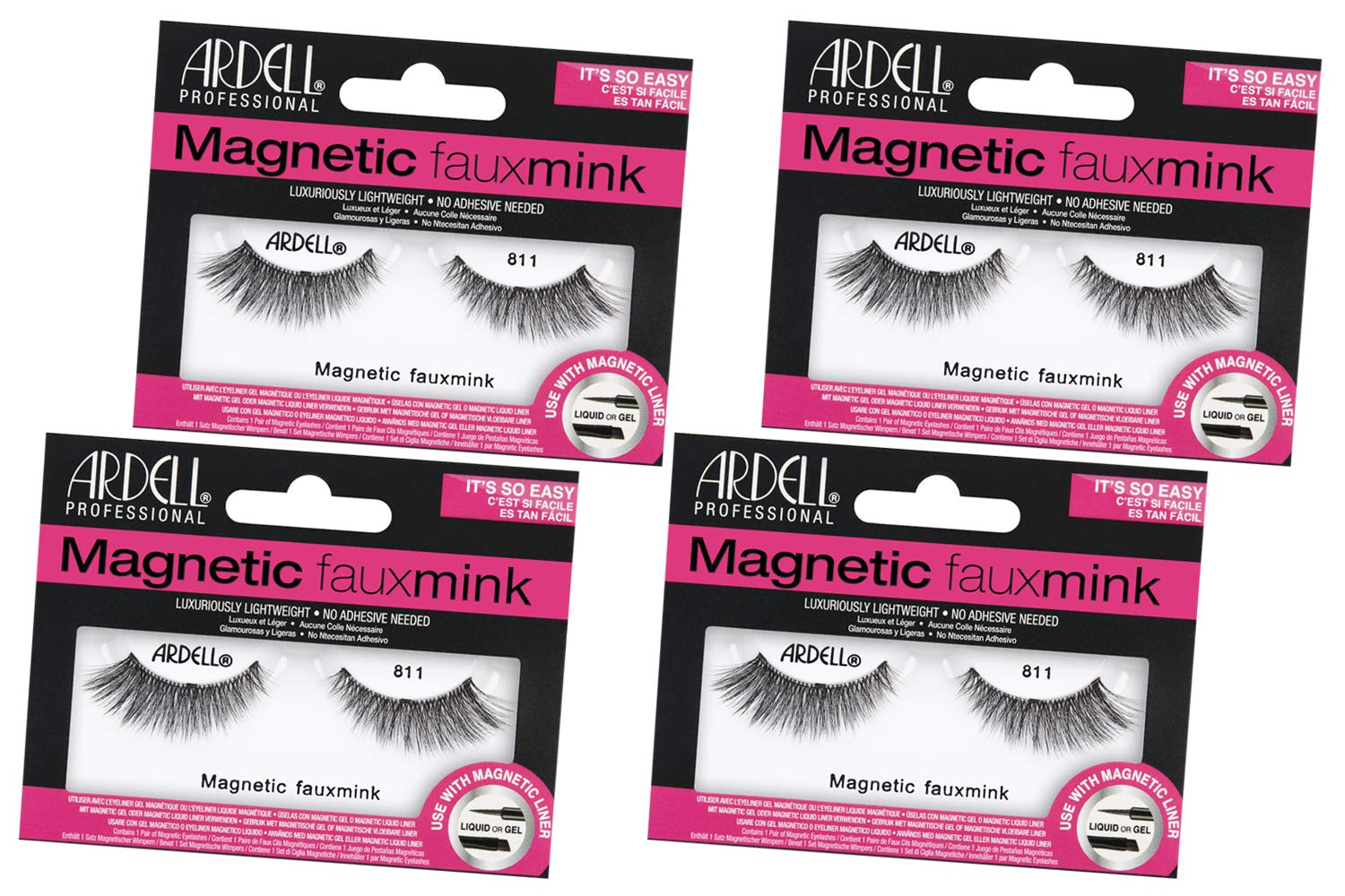 Ardell Magnetic Fauxmink Lashes False Eyelashes Black 811
