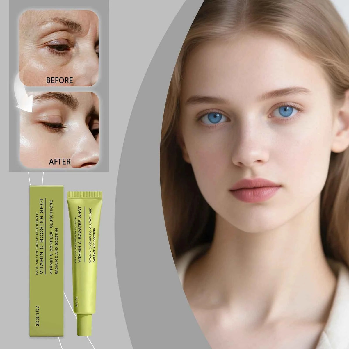 Vitamin C Booster Face Cream With Glutathione And Niacinamide For Moisturiz Care,Improves Fine Lines,Korean Glass Skin Care