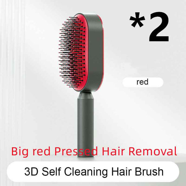 Self-Cleaning Hair Brush For Women One-key Cleaning Hair Loss Airbag Massage Scalp Comb Anti-Static Hairbrush