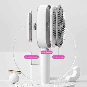 Self-Cleaning Hair Brush For Women One-key Cleaning Hair Loss Airbag Massage Scalp Comb Anti-Static Hairbrush