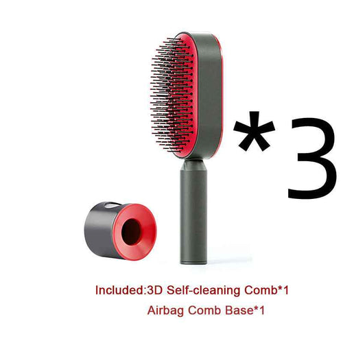 Self-Cleaning Hair Brush For Women One-key Cleaning Hair Loss Airbag Massage Scalp Comb Anti-Static Hairbrush