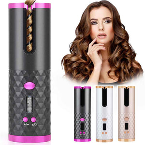 Rechargeable Cordless Hair Curler for Women – Automatic Rechargeable Hair Curling IronAutomatic Hair Curler Women Portable Hair Curling Iron LCD Display Ceramic Curly Rotating Curling Wave Styer