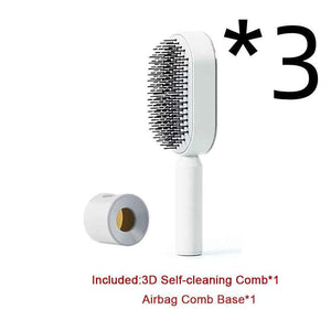 Self-Cleaning Hair Brush For Women One-key Cleaning Hair Loss Airbag Massage Scalp Comb Anti-Static Hairbrush
