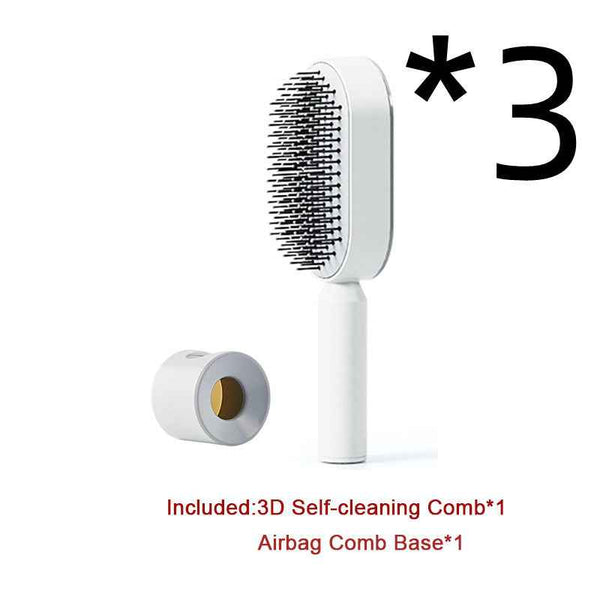 Self-Cleaning Hair Brush For Women One-key Cleaning Hair Loss Airbag Massage Scalp Comb Anti-Static Hairbrush