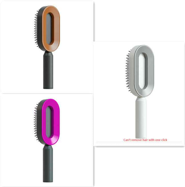 Self-Cleaning Hair Brush For Women One-key Cleaning Hair Loss Airbag Massage Scalp Comb Anti-Static Hairbrush