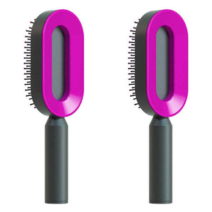 Self-Cleaning Hair Brush For Women One-key Cleaning Hair Loss Airbag Massage Scalp Comb Anti-Static Hairbrush