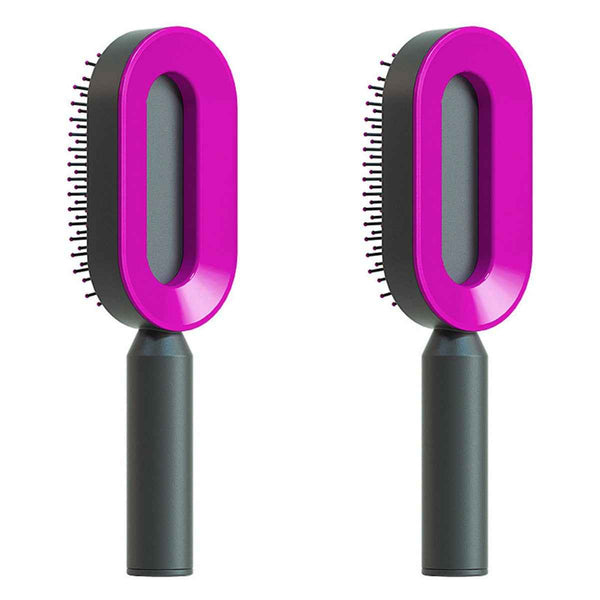 Self-Cleaning Hair Brush For Women One-key Cleaning Hair Loss Airbag Massage Scalp Comb Anti-Static Hairbrush