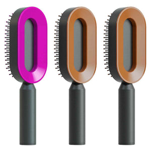 Self-Cleaning Hair Brush For Women One-key Cleaning Hair Loss Airbag Massage Scalp Comb Anti-Static Hairbrush