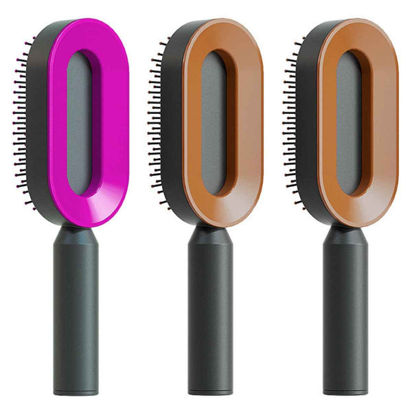 Self-Cleaning Hair Brush For Women One-key Cleaning Hair Loss Airbag Massage Scalp Comb Anti-Static Hairbrush
