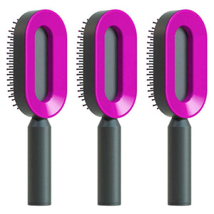 Self-Cleaning Hair Brush For Women One-key Cleaning Hair Loss Airbag Massage Scalp Comb Anti-Static Hairbrush