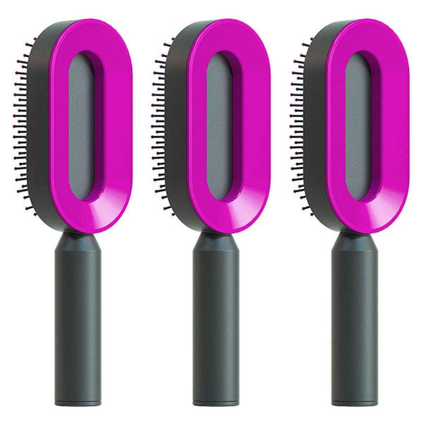 Self-Cleaning Hair Brush For Women One-key Cleaning Hair Loss Airbag Massage Scalp Comb Anti-Static Hairbrush
