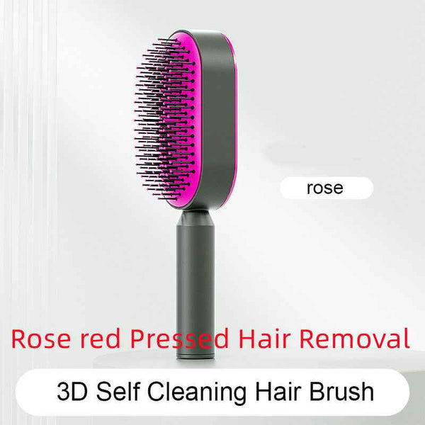 Self-Cleaning Hair Brush For Women One-key Cleaning Hair Loss Airbag Massage Scalp Comb Anti-Static Hairbrush