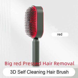 Self-Cleaning Hair Brush For Women One-key Cleaning Hair Loss Airbag Massage Scalp Comb Anti-Static Hairbrush