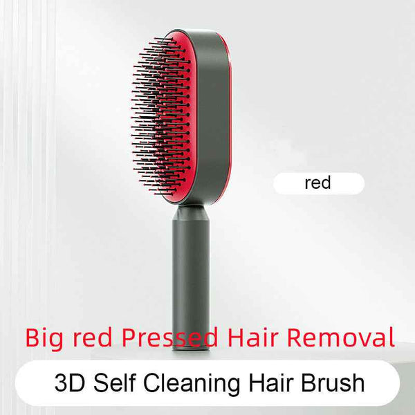 Self-Cleaning Hair Brush For Women One-key Cleaning Hair Loss Airbag Massage Scalp Comb Anti-Static Hairbrush
