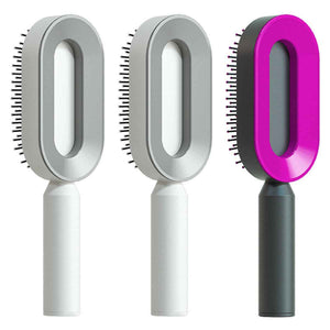 Self-Cleaning Hair Brush For Women One-key Cleaning Hair Loss Airbag Massage Scalp Comb Anti-Static Hairbrush